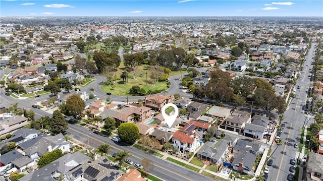 aerial view with a residential view