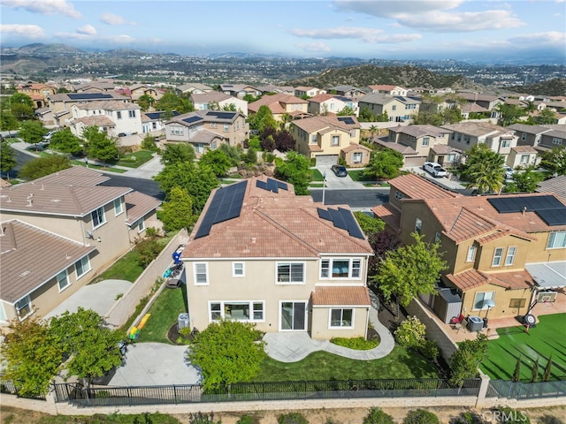 aerial view with a residential view