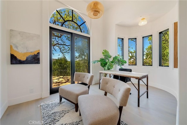 1090 Vista Ridge Ln, Westlake Village, CA 91362 - sitting room featuring wood finished floors, baseboards, and a desk