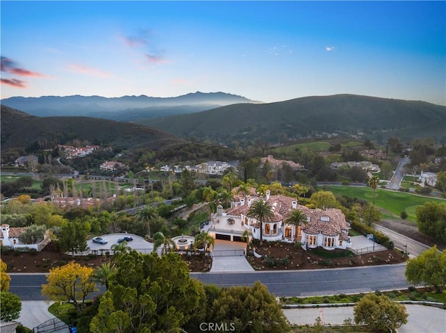 aerial view featuring a mountain view