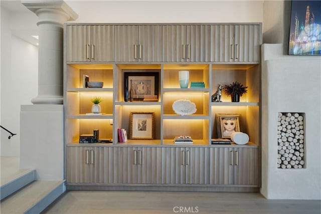 1090 Vista Ridge Ln, Westlake Village, CA 91362 - detailed view of wood finished floors and decorative columns