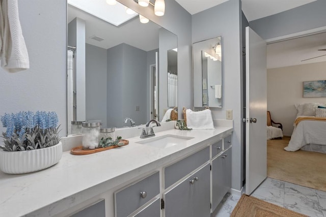 1038 Eider Way, Oceanside, CA 92057 - bathroom featuring vanity, marble finish floor, and ensuite bath