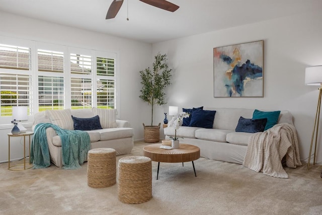 1038 Eider Way, Oceanside, CA 92057 - living area featuring carpet floors and a ceiling fan