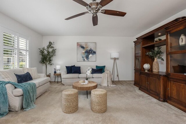 1038 Eider Way, Oceanside, CA 92057 - living area with light carpet and ceiling fan