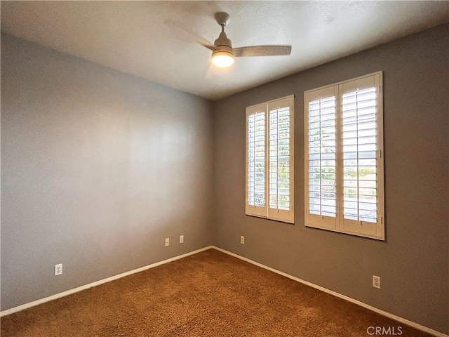 5743 Kendall Ct, Rancho Cucamonga, CA 91739 - unfurnished room with ceiling fan, carpet floors, and baseboards