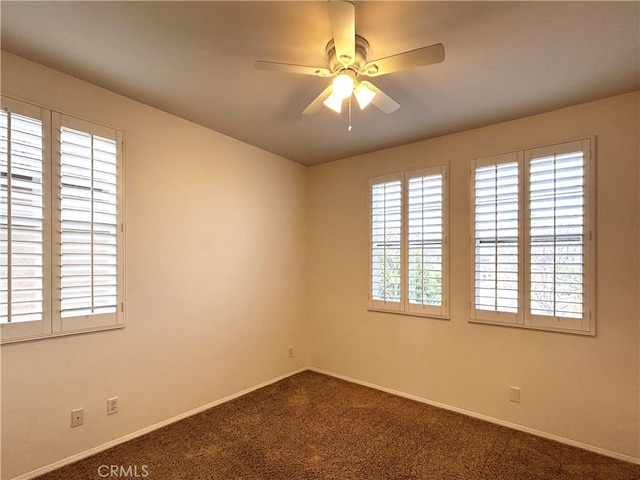 5743 Kendall Ct, Rancho Cucamonga, CA 91739 - unfurnished room with carpet flooring, a ceiling fan, and baseboards