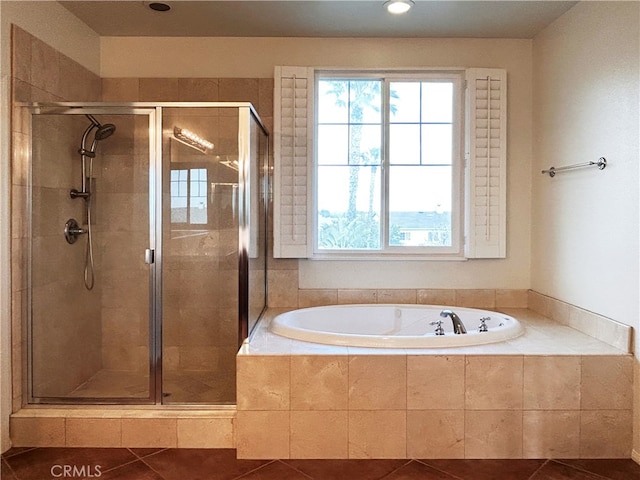 5743 Kendall Ct, Rancho Cucamonga, CA 91739 - full bath featuring a bath, a shower stall, healthy amount of natural light, and recessed lighting