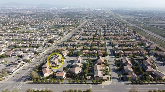 5743 Kendall Ct, Rancho Cucamonga, CA 91739 - aerial view of property's location featuring nearby suburban area