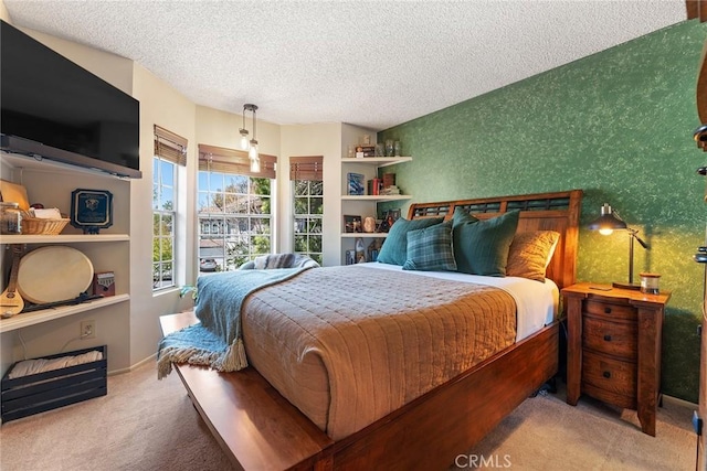 19852 Pandy Ct, Canyon Country, CA 91351 - carpeted bedroom featuring wallpapered walls and a textured ceiling