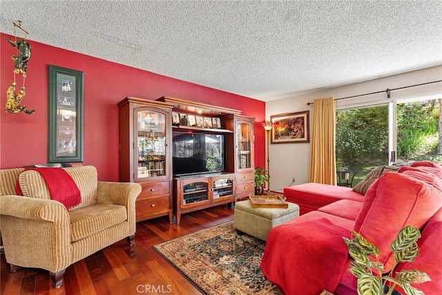 19852 Pandy Ct, Canyon Country, CA 91351 - living room featuring wood finished floors and a textured ceiling