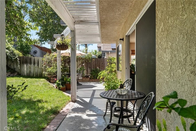 19852 Pandy Ct, Canyon Country, CA 91351 - view of patio with a pergola and fence