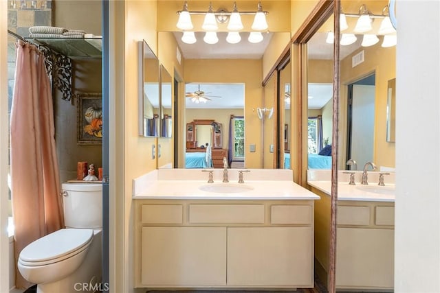 19852 Pandy Ct, Canyon Country, CA 91351 - full bath with two vanities, a sink, connected bathroom, and toilet