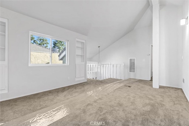 18324 Clark St Unit 315, Tarzana, CA 91356 - interior space featuring visible vents, vaulted ceiling, and carpet flooring