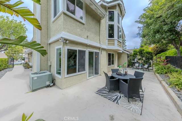 4738 E Fairfield St, Anaheim Hills, CA 92807 - view of patio / terrace featuring central AC, fence, and outdoor dining area