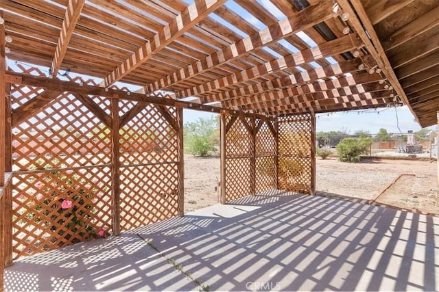 view of patio with a pergola