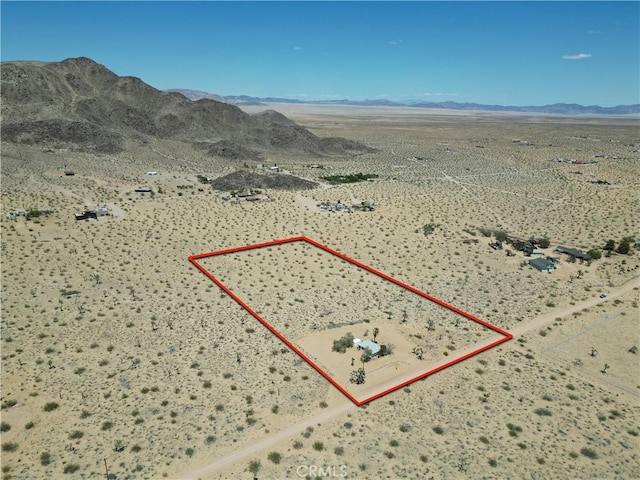 59460 Applegate Way, Landers, CA 92285 - drone / aerial view featuring view of desert, a mountain view, and a rural view
