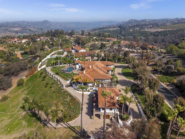 5955 Lake Vista Dr, Bonsall, CA 92003 - drone / aerial view with a mountain view