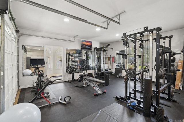 5955 Lake Vista Dr, Bonsall, CA 92003 - gym with recessed lighting