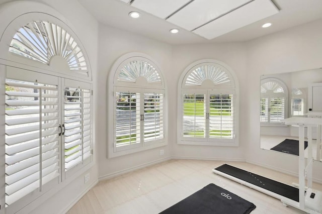 5955 Lake Vista Dr, Bonsall, CA 92003 - workout room with recessed lighting and baseboards