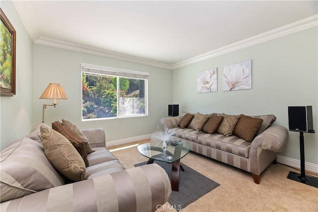1560 Vandagriff Way, Corona, CA 92883 - living area featuring ornamental molding, carpet, and baseboards