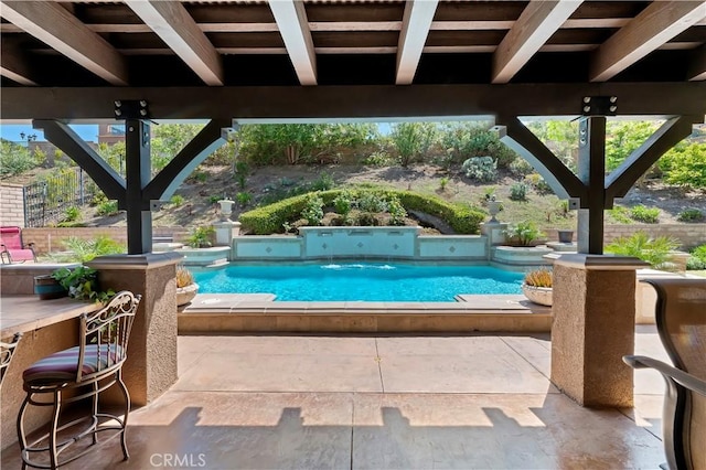 1560 Vandagriff Way, Corona, CA 92883 - outdoor pool with a patio area and an in-ground hot tub