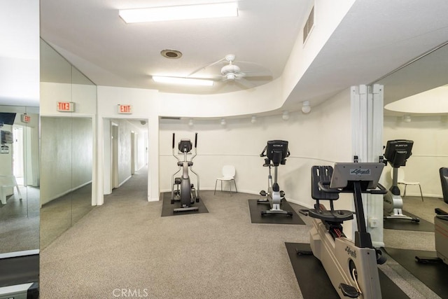 102 Scholz Unit 28, Newport Beach, CA 92663 - workout room with ceiling fan and carpet flooring