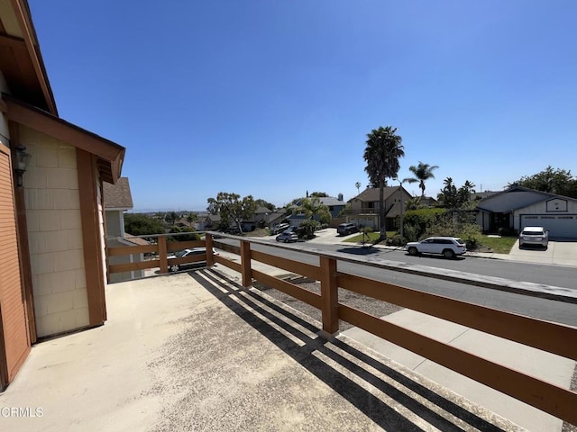balcony with a residential view
