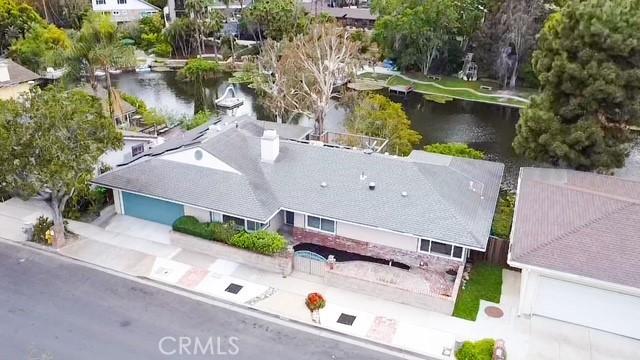 2233 Heather Ln, Newport Beach, CA 92660 - drone / aerial view featuring a water view
