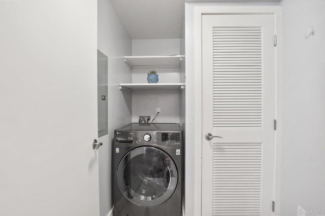 3980 9th Ave Unit 202, San Diego, CA 92103 - clothes washing area featuring washer / clothes dryer and laundry area