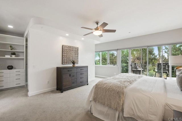 3980 9th Ave Unit 202, San Diego, CA 92103 - bedroom with baseboards, light carpet, multiple windows, and recessed lighting