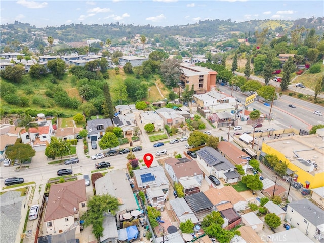 bird's eye view with a residential view