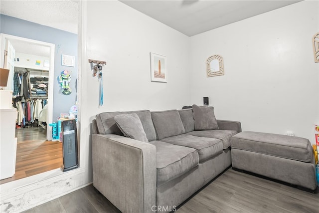 living area with wood finished floors