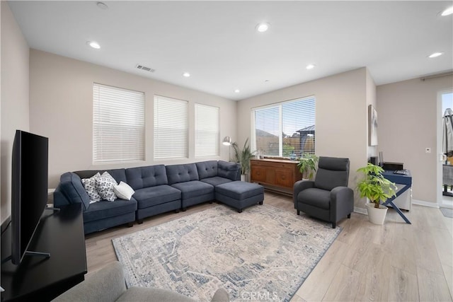 1866 Homestead Pl, San Luis Obispo, CA 93405 - living room featuring light wood-style flooring, recessed lighting, and baseboards