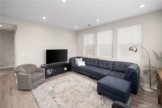 1866 Homestead Pl, San Luis Obispo, CA 93405 - living area featuring light wood finished floors, baseboards, and recessed lighting