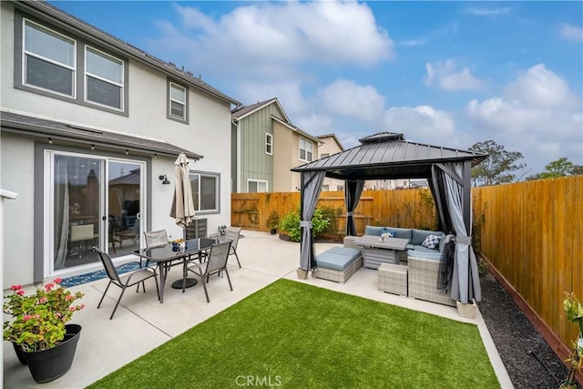 1866 Homestead Pl, San Luis Obispo, CA 93405 - view of patio / terrace featuring an outdoor hangout area and a gazebo