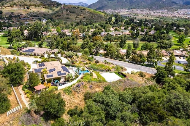 2836 Mesa Grove Rd, Fallbrook, CA 92028 - aerial view of property's location with a mountain backdrop and nearby suburban area