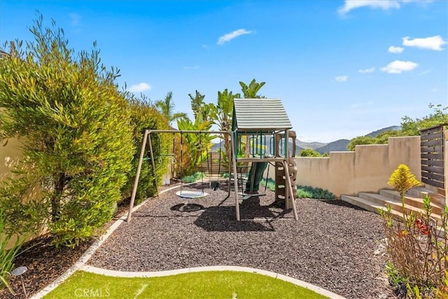 2836 Mesa Grove Rd, Fallbrook, CA 92028 - view of jungle gym with a mountain view