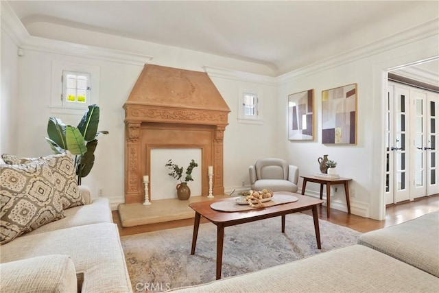 sitting room with wood finished floors