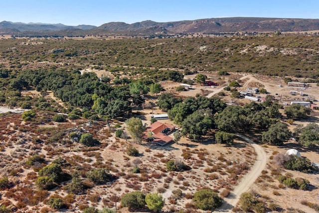birds eye view of property with a rural view, a desert view, and a mountain view