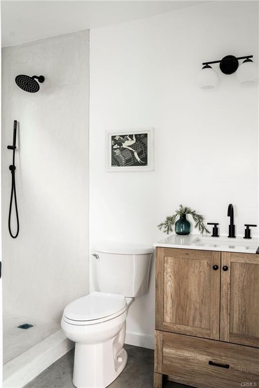 3702 Seneca Ave, Los Angeles, CA 90039 - full bath featuring toilet, walk in shower, vanity, and baseboards