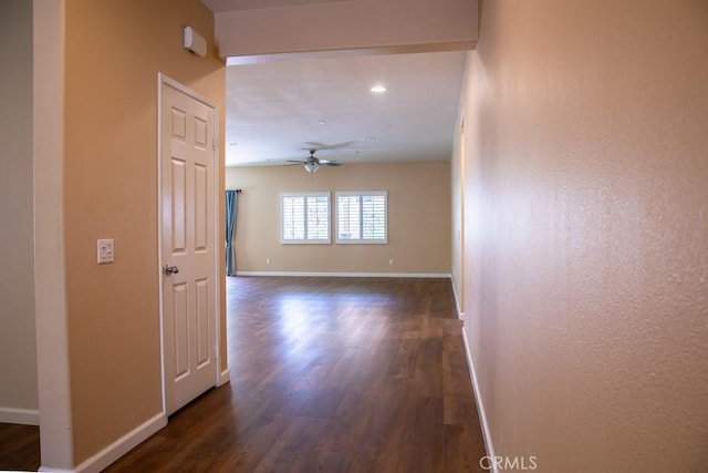 1334 Pinehurst Dr, Calimesa, CA 92320 - hall with dark wood-type flooring and baseboards