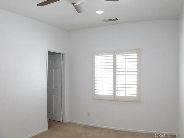 1334 Pinehurst Dr, Calimesa, CA 92320 - carpeted empty room featuring visible vents, ceiling fan, and baseboards