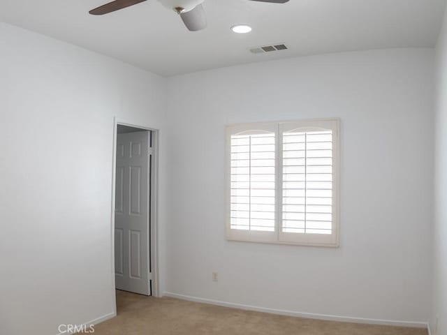 1334 Pinehurst Dr, Calimesa, CA 92320 - empty room featuring a ceiling fan, carpet floors, and baseboards