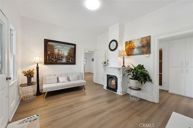 318 E 11th St, Pomona, CA 91766 - living area with a lit fireplace and light wood-style floors