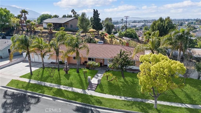 aerial view featuring a residential view