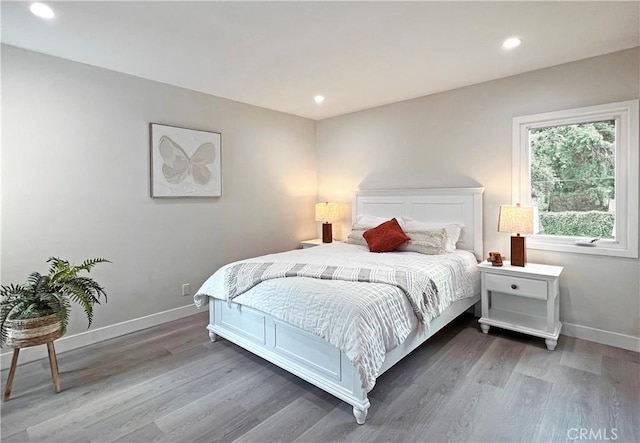 834 Morada Pl, Altadena, CA 91001 - bedroom with baseboards, wood finished floors, and recessed lighting