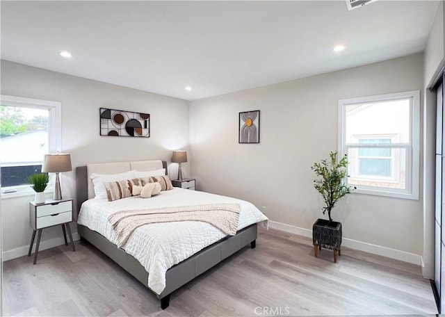 834 Morada Pl, Altadena, CA 91001 - bedroom with recessed lighting, baseboards, and light wood-style flooring