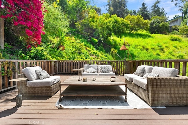 2402 Aspen Dr, Los Angeles, CA 90068 - deck featuring an outdoor hangout area