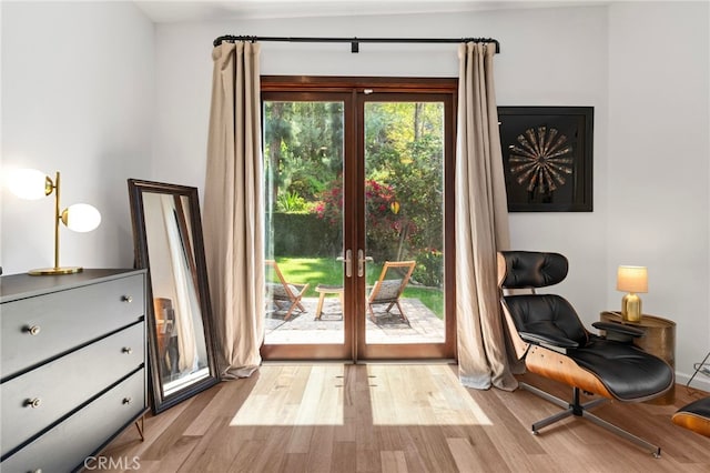 2402 Aspen Dr, Los Angeles, CA 90068 - entryway featuring french doors and wood finished floors