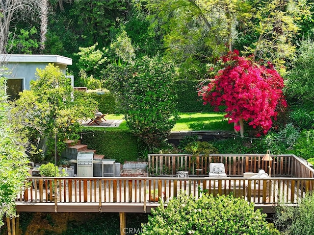 2402 Aspen Dr, Los Angeles, CA 90068 - view of yard with a deck